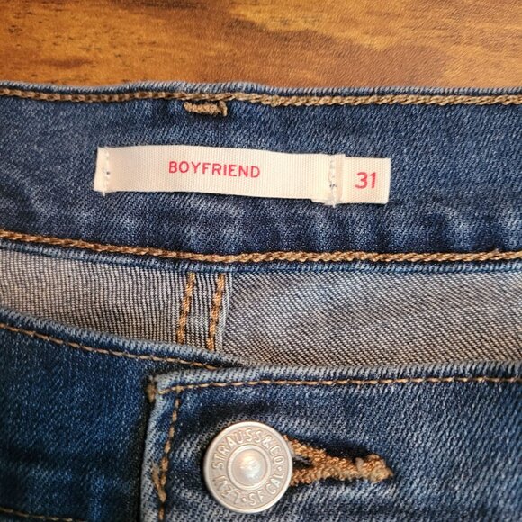 Levi's Jeans Size 31 Boyfriend Mid Rise Medium Light Wash Stretch Denim - Picture 4 of 12